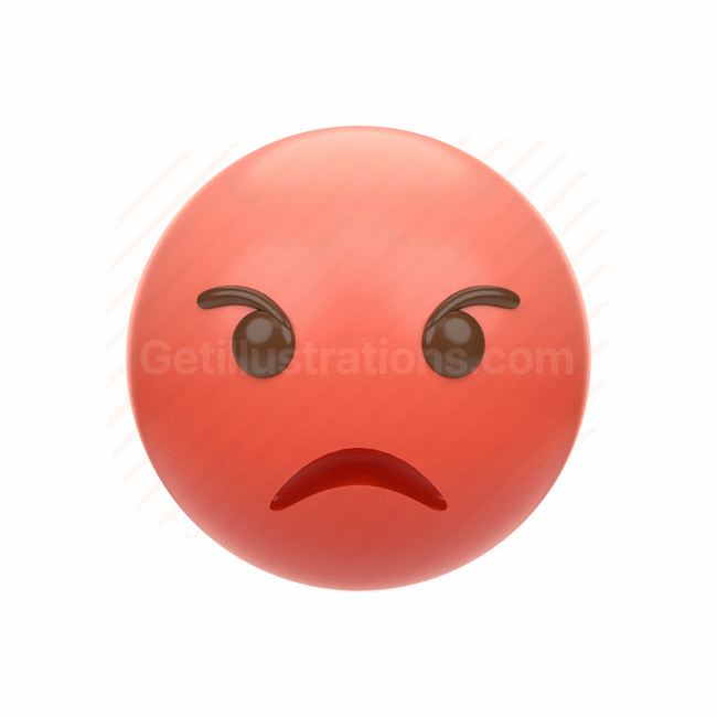 emoticon, emoji, sticker, face, angry, furious, center